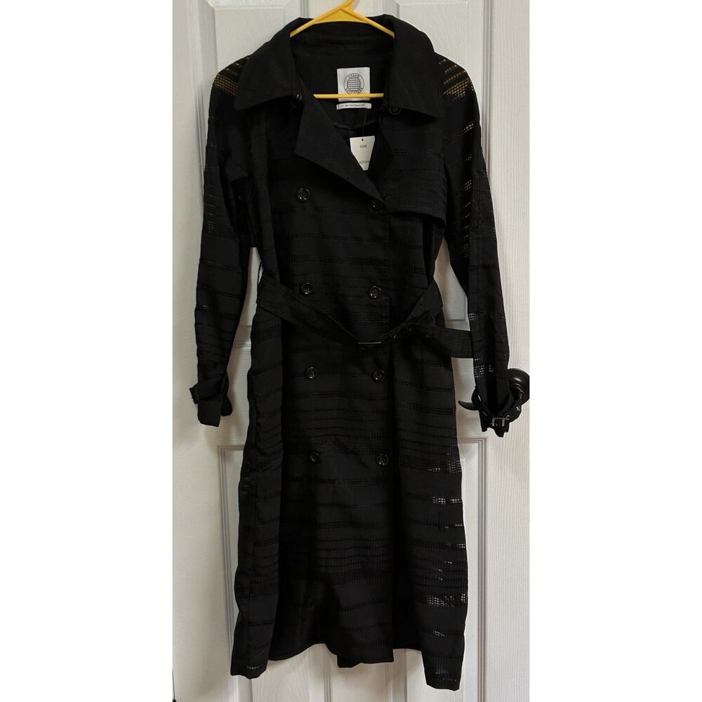 NWT Women's Urban Outfitters Black Mesh Trench Coat/ Duster Sz S-P